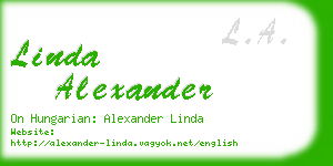 linda alexander business card